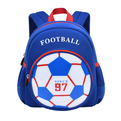 Blauer Rucksack des Fußball-3D/netter Karikatur-Rucksack für Jungen