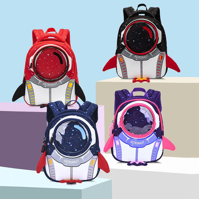 Wasserdichte Karikatur-Mädchen-Astronauten-Schultaschen 3D Rocket Kids Backpack Anti Lost