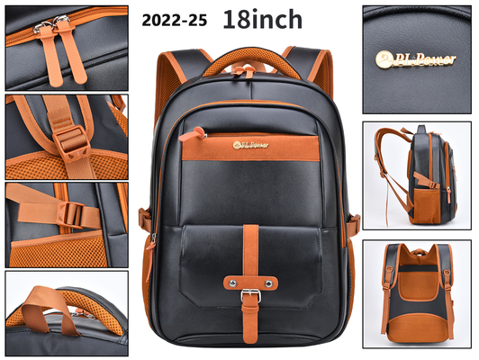 Die PU-Leder-Student School Bag 18 Zoll-Geschäfts-zufälliger Rucksack-Männer