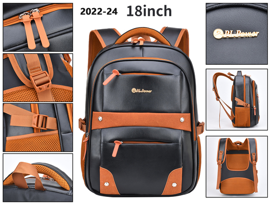 Die PU-Leder-Student School Bag 18 Zoll-Geschäfts-zufälliger Rucksack-Männer