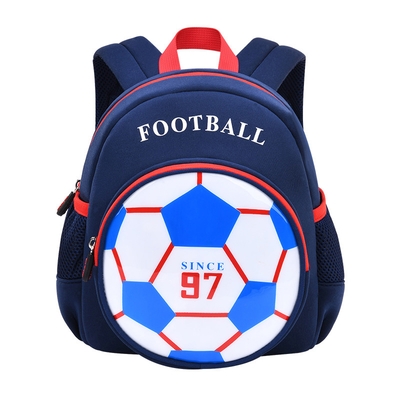 Blauer Rucksack des Fußball-3D/netter Karikatur-Rucksack für Jungen