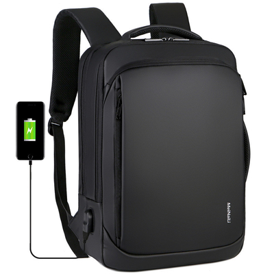 BSCI-Geschäfts-Laptop-Rucksack aufladende lederne Computer-Tasche 1000g 15,6 Zoll USBs