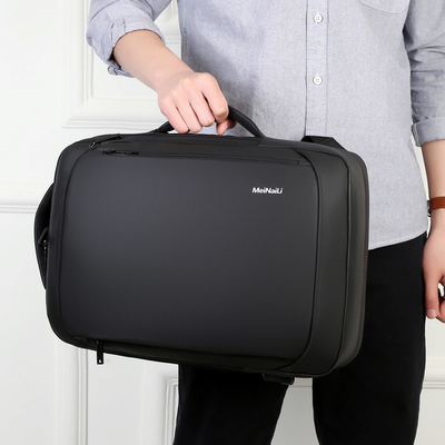 BSCI-Geschäfts-Laptop-Rucksack aufladende lederne Computer-Tasche 1000g 15,6 Zoll USBs