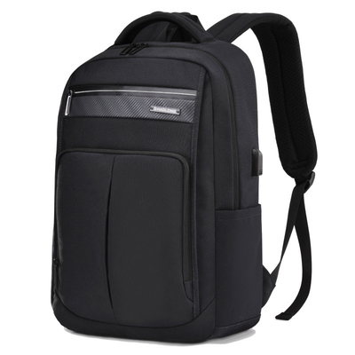 Laptop-Rucksack USB des Geschäfts-15.6inch, das schwarze lederne Laptop-Tasche auflädt