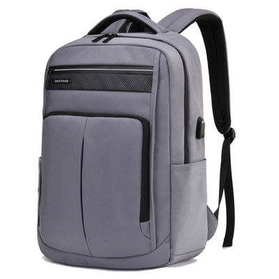 Laptop-Rucksack USB des Geschäfts-15.6inch, das schwarze lederne Laptop-Tasche auflädt