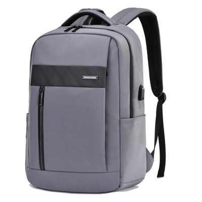 Laptop-Rucksack USB des Geschäfts-15.6inch, das schwarze lederne Laptop-Tasche auflädt