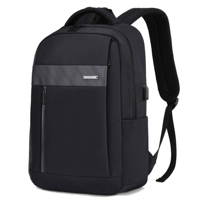 Laptop-Rucksack USB des Geschäfts-15.6inch, das schwarze lederne Laptop-Tasche auflädt