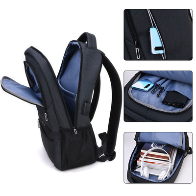 Externe rucksack-Mann-Laptop-wasserdichte Nylonschultaschen USBs Aufladungs