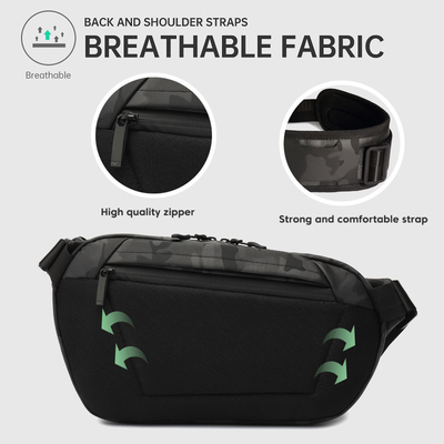 Leichensack-Oxford-Schultertaschen wasserdichte Kasten-Mode-Fanny Pack Black Anti Thefts quer-