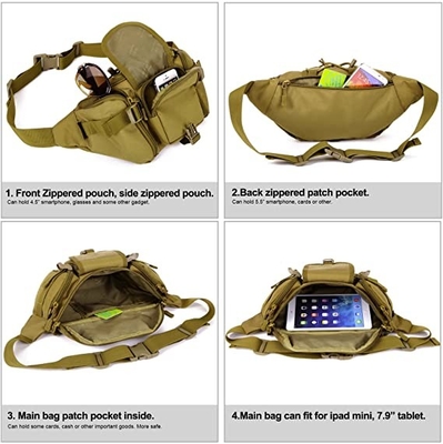 Taktische Taillen-Taschen-Militärtaillen-Satz Molle für das Freien-gehende Laufen, das Kampieren wandernd