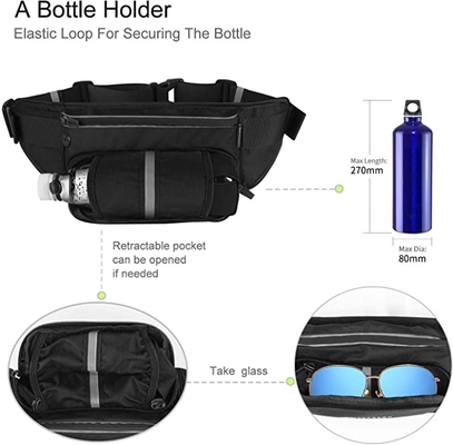Polyester-wasserdichter Bum Jogging Belt Bag Running-Gurt mit Flaschen-Halter