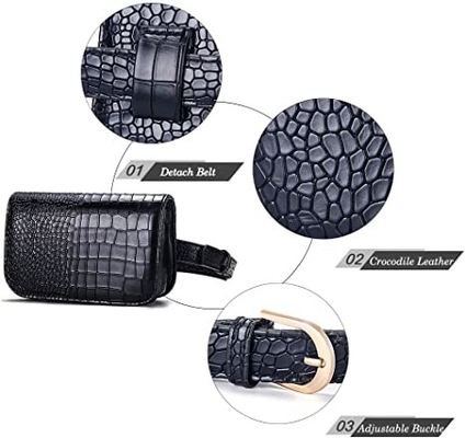 Kleiner quer- Körper Fanny Pack Pu Leather Purses des Krokodils mit Handy-Taschen