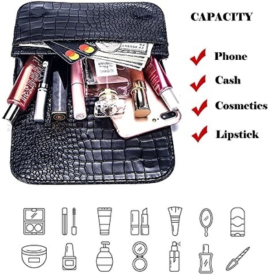 Kleiner quer- Körper Fanny Pack Pu Leather Purses des Krokodils mit Handy-Taschen