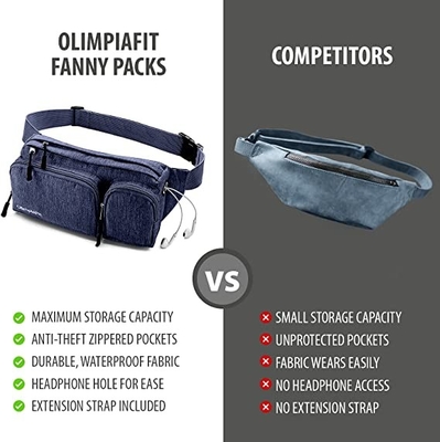 6 Taschen-Mode-Fanny Pack Hiking Cute Waist-Tasche