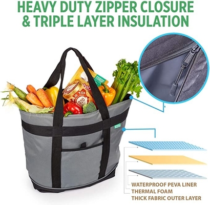 Thermalweiche Gray Insulated Cooler Bags HD versah Isolierkühlvorrichtung mit Seiten