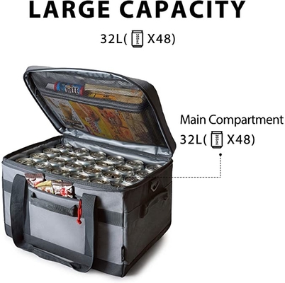 Dose 48 isolierte große zusammenklappbare Mittagessen-Kühlvorrichtungen der Kühltasche-32l für Picknick-Strand
