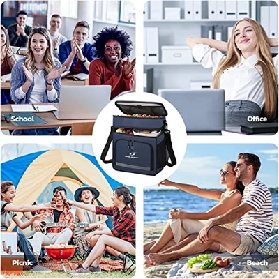 Zusammenklappbare wasserundurchlässige Isoliermittagessen-Kühltasche wiederverwendbar für Frauen-Männer