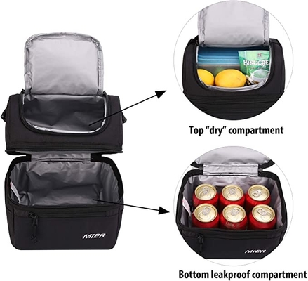 Doppelschicht isolierte das Kühltasche-erwachsene Mittagessen, das tragbare weiche mit Seiten versehene Kühlvorrichtungen schleppen
