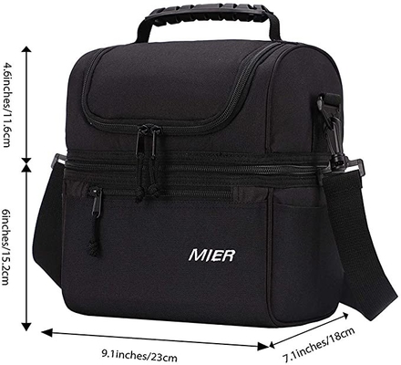Doppelschicht isolierte das Kühltasche-erwachsene Mittagessen, das tragbare weiche mit Seiten versehene Kühlvorrichtungen schleppen