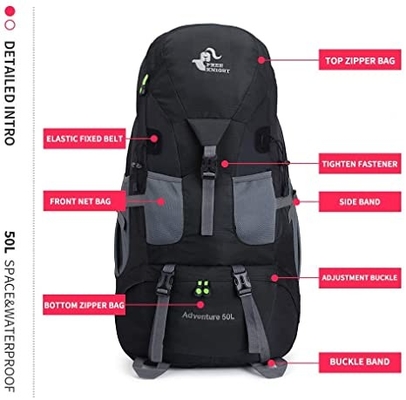 leichter beständiger wandernder Rucksack des Wasser-50l für das kletternde kampierende Reisen