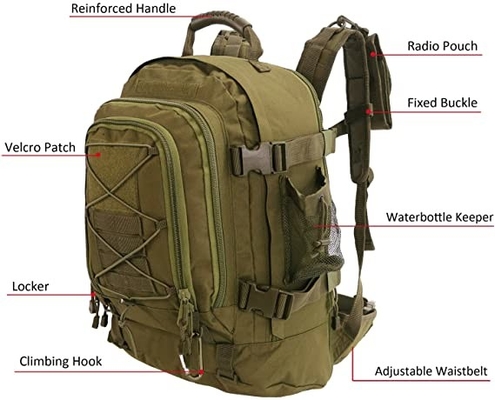 Dehnbares taktisches kampierendes Oxford-Militärmaterial des Rucksack-60l