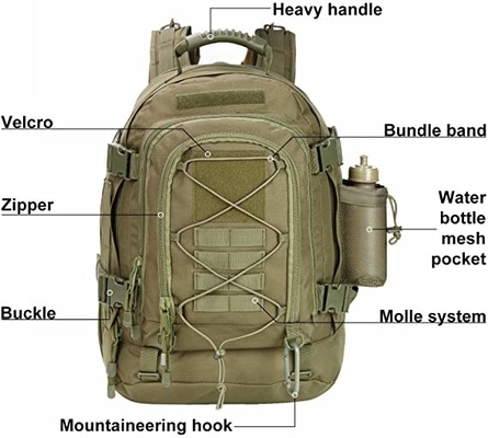 Dehnbares taktisches kampierendes Oxford-Militärmaterial des Rucksack-60l