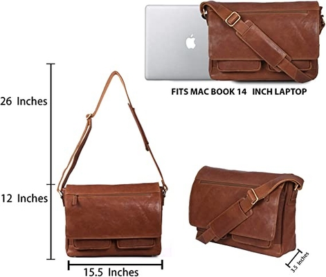 der lederne Bote Bag Canvas Cowhide 400g der Frauen des Laptop-14inch