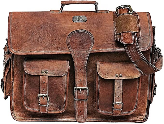 400g 14 Zoll-Weinlese-handgemachter lederner Bote-Bag For Laptop-Aktenkoffer