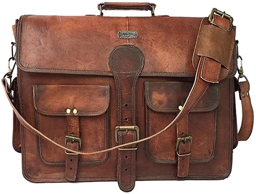 400g 14 Zoll-Weinlese-handgemachter lederner Bote-Bag For Laptop-Aktenkoffer
