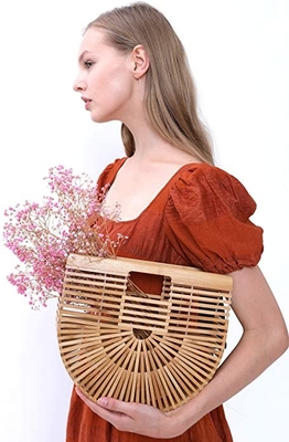 Die Bambushandtasche handgemachter gesteppter Tote Bags Soem-Frauen